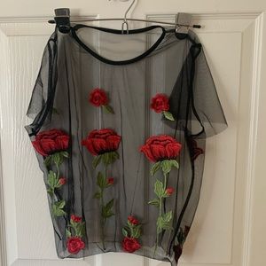 Sheer rose top